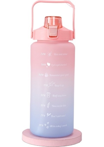 Degrade Renkli Spor Su Bardağı 2000ML Büyük Kapasiteli Buzlu Uzay Fincanı Taşınabilir Açık Eşlik Eden Spor Degrade Su Isıtıcısı (Yurt Dışından)