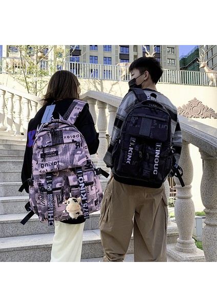 Rahat Sırt Çantası Moda Büyük Kapasiteli Çanta Kadın Çift Lise Ortaokul Okul Çantası (Yurt Dışından) modelleri