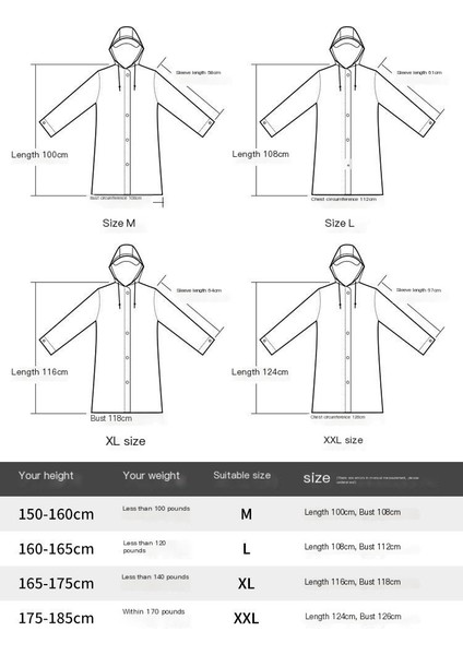 Şeffaf Yansıtıcı Yağmurluk Uzun Vücut Anti-Fırtına Erkek ve Kadın Yetişkin Moda Açık Yürüyüş Öğrenci Tek Yağmur Pelerini (Yurt Dışından)