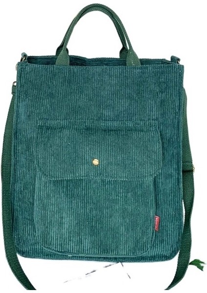 Kadife Messenger Çanta Kız Öğrenci Kanvas Çanta Büyük Kapasiteli Edebi Basit Kanvas Çanta (Yurt Dışından)