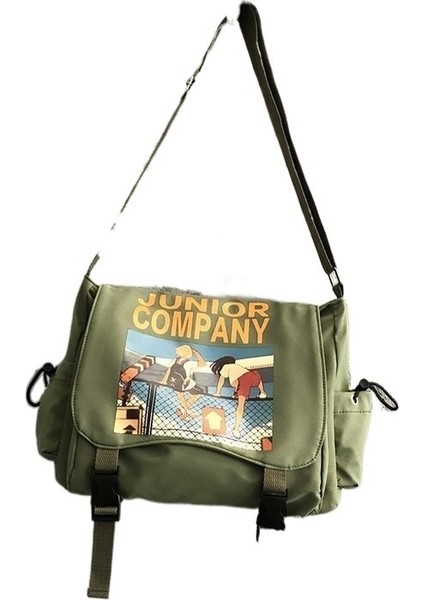 Havalı Messenger Çanta Moda Messenger Çanta Kanvas Çanta Erkek ve Kadın Sokak Modası Büyük Kapasiteli Omuz Çantası (Yurt Dışından)