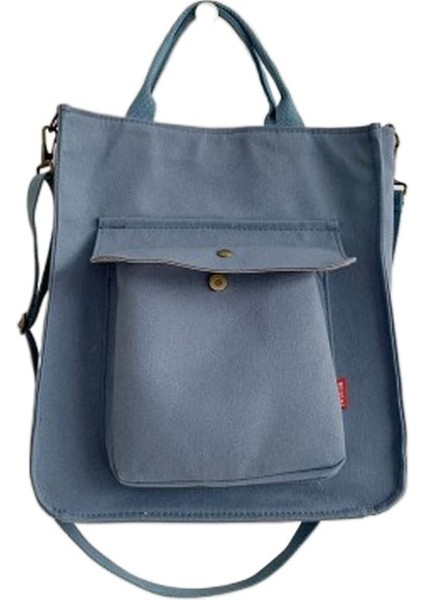 Kadife Messenger Çanta Kız Öğrenci Kanvas Çanta Büyük Kapasiteli Edebi Basit Kanvas Çanta (Yurt Dışından)