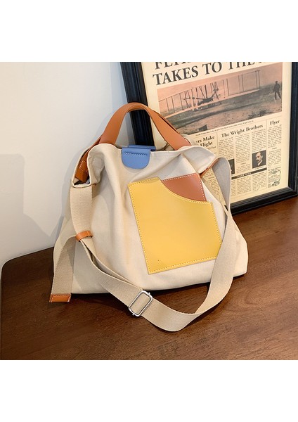 Ekleme Kanvas Çanta Bayanlar Omuz Çantası Taşınabilir Tote Çanta Çok Yönlü Rahat Messenger Çanta (Yurt Dışından) fiyatları