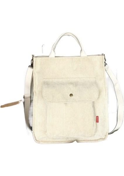 Kadife Messenger Çanta Kız Öğrenci Kanvas Çanta Büyük Kapasiteli Edebi Basit Kanvas Çanta (Yurt Dışından)