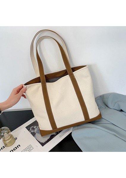 Çanta Moda Kanvas Çanta Ins Tote Çanta Kadın Büyük Kapasiteli Eğilim Omuzdan Askili Çanta (Yurt Dışından) indirimleri