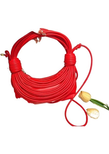 Yaratıcı Kişilik Çok Renkli Kadın Çantası Popüler Dokuma Çanta Çapraz Çanta Düğümlü (Yurt Dışından)