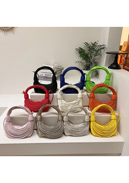 Yaratıcı Kişilik Çok Renkli Kadın Çantası Popüler Dokuma Çanta Çapraz Çanta Düğümlü (Yurt Dışından) fiyatları