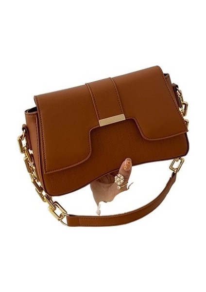 Dokulu Taş Desen Çanta Düzensiz Küçük Kare Çanta Zincir Postacı Çantası (Yurt Dışından)