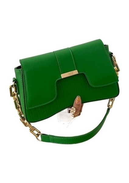 Dokulu Taş Desen Çanta Düzensiz Küçük Kare Çanta Zincir Postacı Çantası (Yurt Dışından)