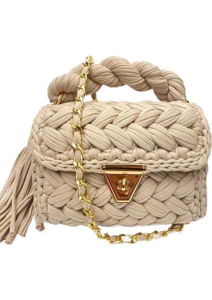 El Dokuması Çanta Bez Iplik Yün Tığ Işi Çanta Messenger Çanta (Yurt Dışından)