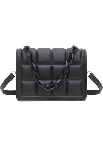 Zincir Eşkenar Dörtgen Tek Omuz Çapraz Askılı Portatif Küçük Kare Çanta (Yurt Dışından)