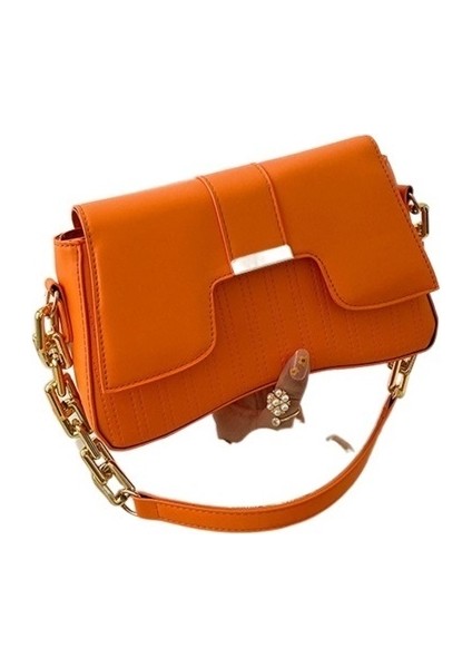 Dokulu Taş Desen Çanta Düzensiz Küçük Kare Çanta Zincir Postacı Çantası (Yurt Dışından)