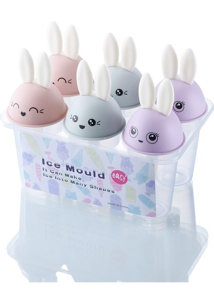 6 Paket Ev Yapımı Dıy Popsicle Dondurma Kalıbı Sevimli Tavşan Kolu Buz Kutusu Toksik Olmayan Popsicle Dondurma Buz Kalıbı (Yurt Dışından)