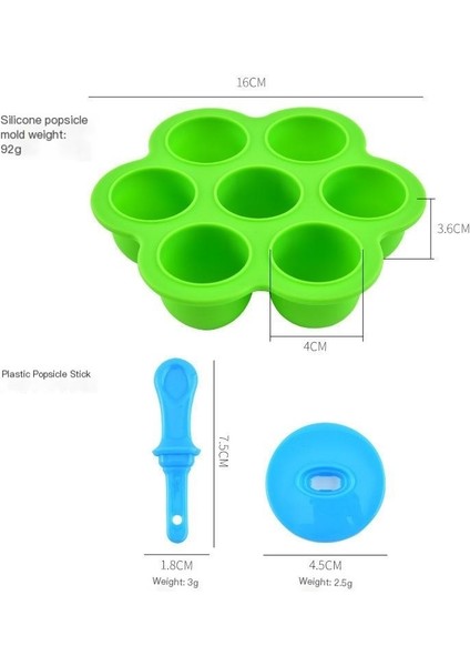7 Silikon Dondurma Kalıpları Kapaklı Ev Dıy Ev Yapımı Popsicle Kalıp Dondurma Kalıp Yaratıcı Popsicle Kalıp (Yurt Dışından)