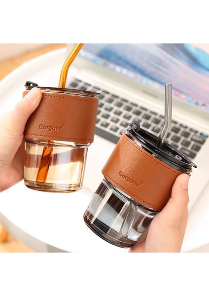 Bambu Fincan Yüksek Sıcaklığa Dayanıklı Yaz Kahve Su Bardağı Ev Kız Ins Rüzgar Yüksek Değerli Cam (Yurt Dışından)