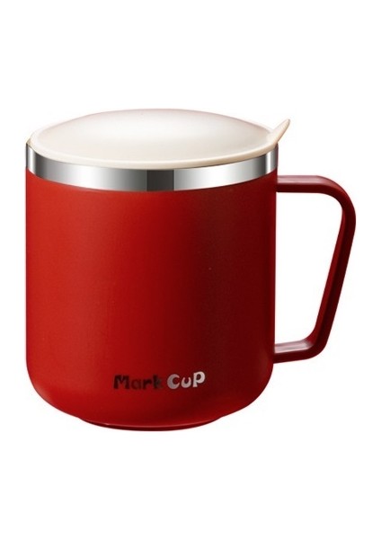 304 Paslanmaz Çelik Su Bardağı Kapaklı Çift Katmanlı Isı Yalıtımı Mühürlü Sızdırmaz Ofis Çay Bardağı (Yurt Dışından)