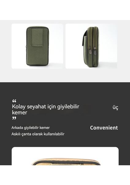 Erkekler Için Kolye Çantası, Kemer, Cep Telefonu Kılıfı, Çok Fonksiyonlu Bel Çantası (Yurt Dışından)