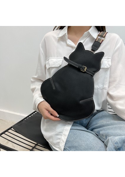Sevimli Kedi Çantası Kadın Askılı Çanta Moda Göğüs Çantası Kişilik Omuzdan Askili Çanta Kız Okul Çantası (Yurt Dışından)
