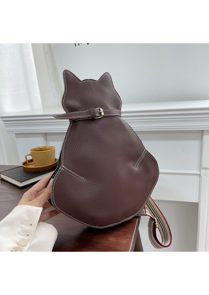 Sevimli Kedi Çantası Kadın Askılı Çanta Moda Göğüs Çantası Kişilik Omuzdan Askili Çanta Kız Okul Çantası (Yurt Dışından)