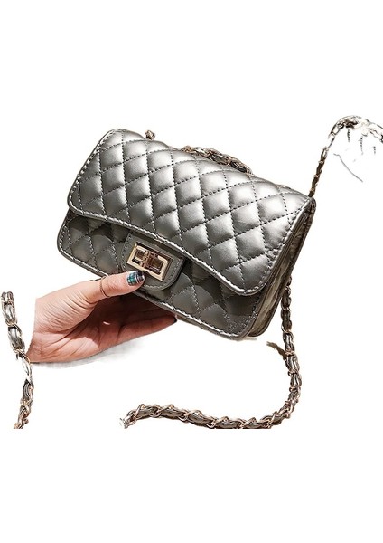 Eşkenar Dörtgen Zincir Çanta Tek Omuz Çapraz Çanta Tüm Maç Küçük Kare Çanta (Yurt Dışından)