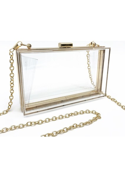 Küçük Kare Çanta Şeker Rengi Şeffaf Kutu Zincir Çanta (Yurt Dışından)