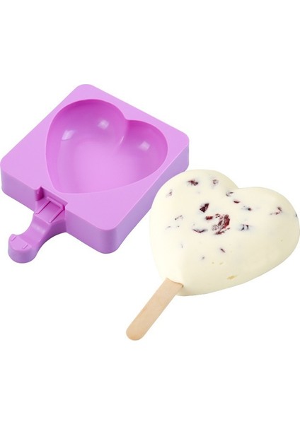 Silikon Dondurma Kalıbı Kapaklı Ev Dıy Dondurma Şerbeti Popsicle Karikatür Dondurulmuş Buz Küpü Seti (Yurt Dışından)