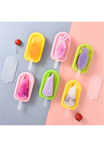 Ev Buzdolabı Dıy Ev Yapımı Silikon Popsicle Kalıp Kapaklı Dondurma Popsicle Dondurma Kalıbı (Yurt Dışından)