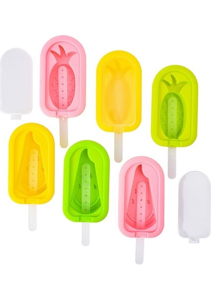 Ev Buzdolabı Dıy Ev Yapımı Silikon Popsicle Kalıp Kapaklı Dondurma Popsicle Dondurma Kalıbı (Yurt Dışından)