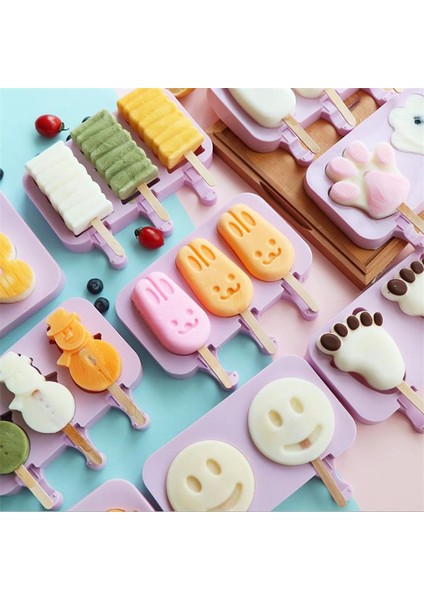 Silikon Dondurma Kalıbı Dondurma Diy Renksiz ve Tatsız Yaz Ev El Yapımı Popsicle Popsicle Kalıp Eserdir (Yurt Dışından)