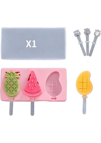 Yaratıcı Karikatür Silikon Dondurma Kalıp Çocuk Ev Yapımı Popsicle Dondurma Kapaklı Kalıp Popsicle Kalıp (Yurt Dışından)