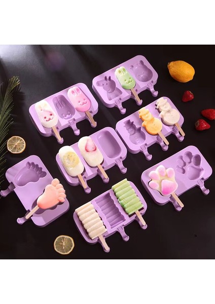 Silikon Dondurma Kalıp Dondurma Kalıp Gıda Sınıfı Buz Kapaklı Kutu Dondurma Dondurma Popsicle Kalıp (Yurt Dışından)