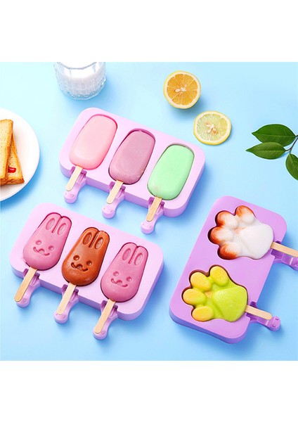 Silikon Dondurma Kalıp Dondurma Kalıp Gıda Sınıfı Buz Kapaklı Kutu Dondurma Dondurma Popsicle Kalıp (Yurt Dışından)