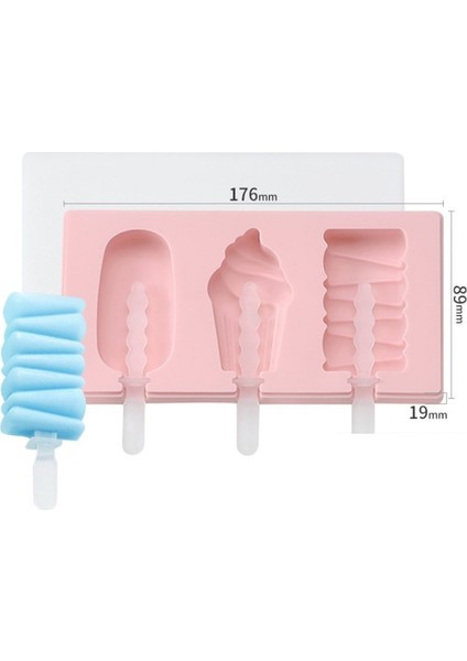 Silikon Dondurma Dondurma Kalıbı Diy Dondurma Kutusu Kapaklı Çocuk Ev Yapımı Popsicle Popsicle Kalıp (Yurt Dışından)