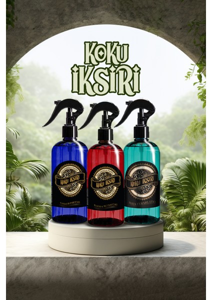 Koku İksiri Oda Kokusu Banyo&Wc Kokusu Çamaşır Kıyafet Parfümü Kötü Koku Giderici 3'lü Set 400 ml