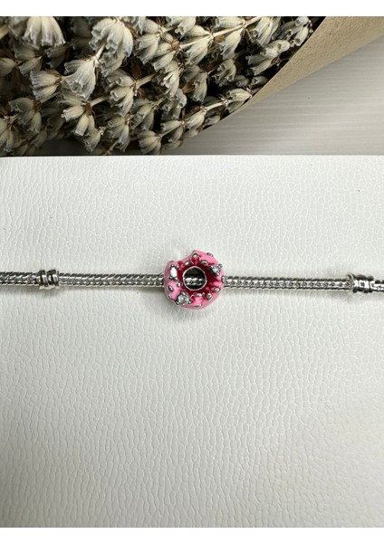 Gümüş S925 Damgalı Ilk Isırıkta Aşk Pembe Donut Charm fırsatları