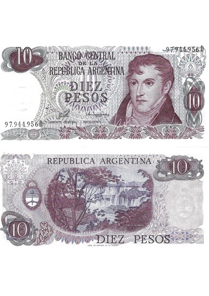Arjantin 10 Pesos Yabancı Kağıt Para Çil (Unc) Koleksiyon Para