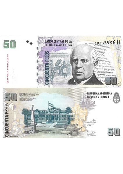 Arjantin 50 Pesos Yabancı Kağıt Para Çil (Unc) Koleksiyon Para