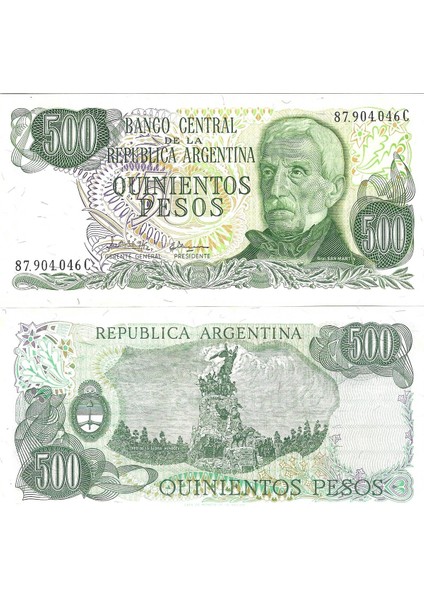 Arjantin 500 Pesos Yabancı Kağıt Para Çil (Unc) Koleksiyon Para