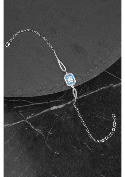 925 Ayar Gümüş Trapez Taşlı Bileklik fiyatları