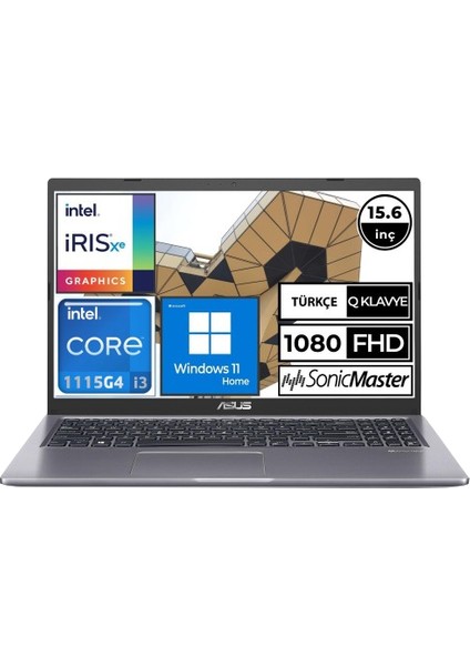 X515EA-BQ868W Intel Core I3 1115G4 8gb Ram 512GB SSD 15.6" Fhd Windows 11 Home Dizüstü Bilgisayar Çanta Hediyeli