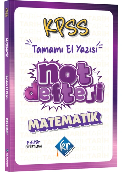 Kr Akademi Yayınları KPSS Matematik Konu Anlatımlı El Yazısı Not Defteri