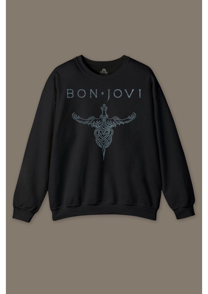 Bon Jovi Rock Music Gitar MüZik Kısa Kollu Baskılı Sweatshirt