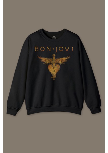 Jon Bon Jovi Music Gitar Rock MüZik Kısa Kollu Baskılı Sweatshirt