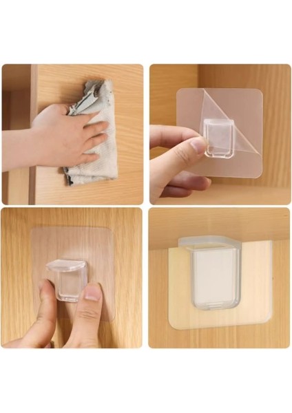 Yapışkanlı Raf Yapıcı 4'lü Klips Raf Tutucu fırsatları