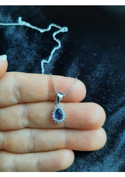 Safir Damla Zirkon Taşlı 925 Ayar Gümüş Takım fırsatları