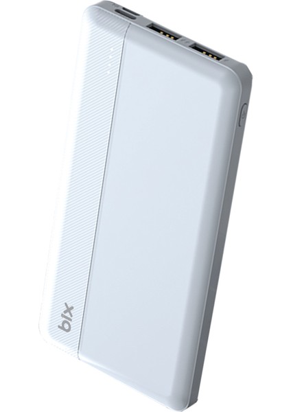 BXPB108 10000mAh Çift USB Çıkışlı ve LED Bildirimli Portatif Powerbank Beyaz