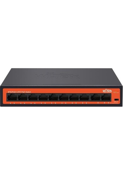 Wı-Tek 8port 65W Full Poe WI-PS210H 10/100 Yönetilemez Switch Watchdog Özellikli