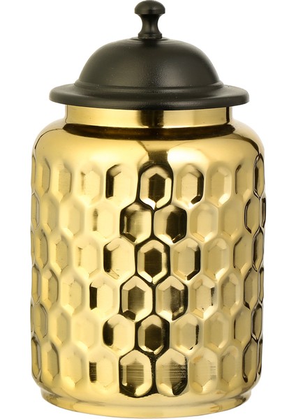 Petek Vazo Gold 15X15X25 cm AK.JB0211