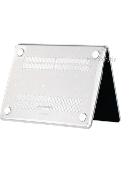 Macbook Pro Kılıf 14.2 inç M1-M2-M3-M4 Simli Kristal Star (Touchbarsız 14" Pro) A2442 A2779 A2992 A2918 A3112 A3401 A3185 ile Uyumlu