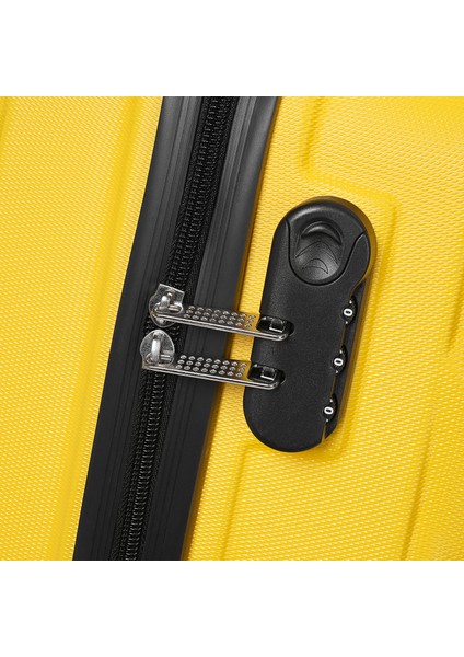 WX-300 Baskılı Sarı Kabin Boy Valiz